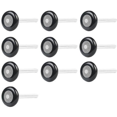 Set Mit 10 Schwarzen Garagentorrollen Aus Nylon, 5 Cm (2 Zoll) Durchmesser, 10 Cm (4 Zoll) Schaft
