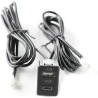 Schwarzes Usb-anschluss- + Typ-c-panel-schnittstellen-verlängerungskabel