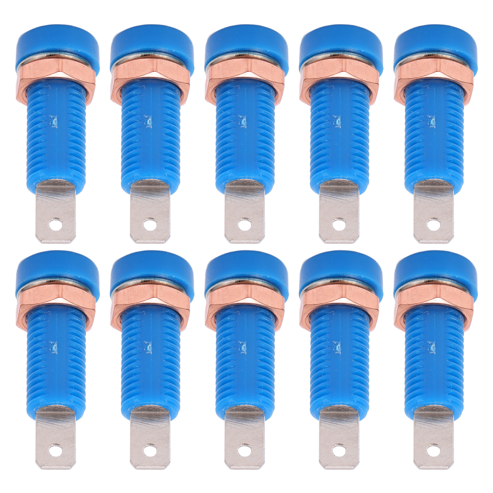 4-mm-bananenstecker, 10er-pack, Schraubbuchse Für Einbau In Schalttafeln, Anschlussadapter Für Elektronische Geräte, Blau