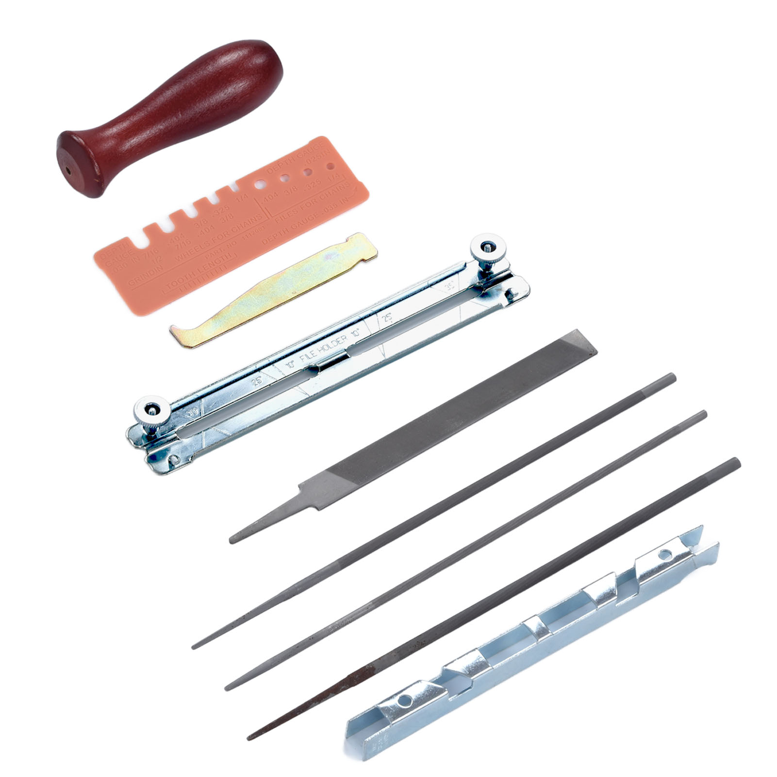 Set Mit 10 Kettensägenketten-schärffeilen, Sägezahn-schärfwerkzeug-set Mit Lehre Und Griff