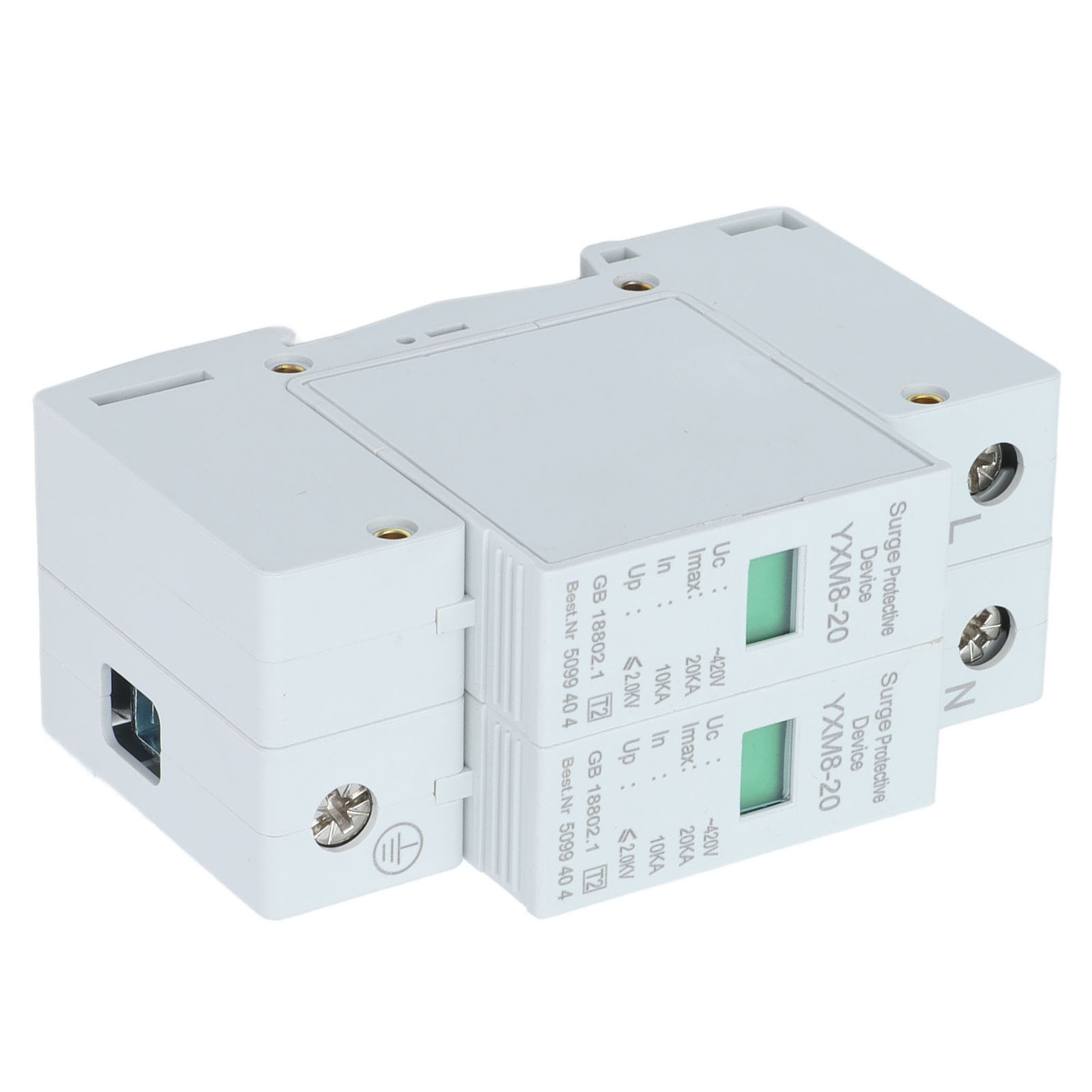 2p 20ka 220v Yxm8-20 Überspannungsschutz, Modularer 2-poliger Überspannungsschutz, Blitzableiter Für Netzwerke, 20ka Überspannungsschutzgerät, 220v Blitzschutz.