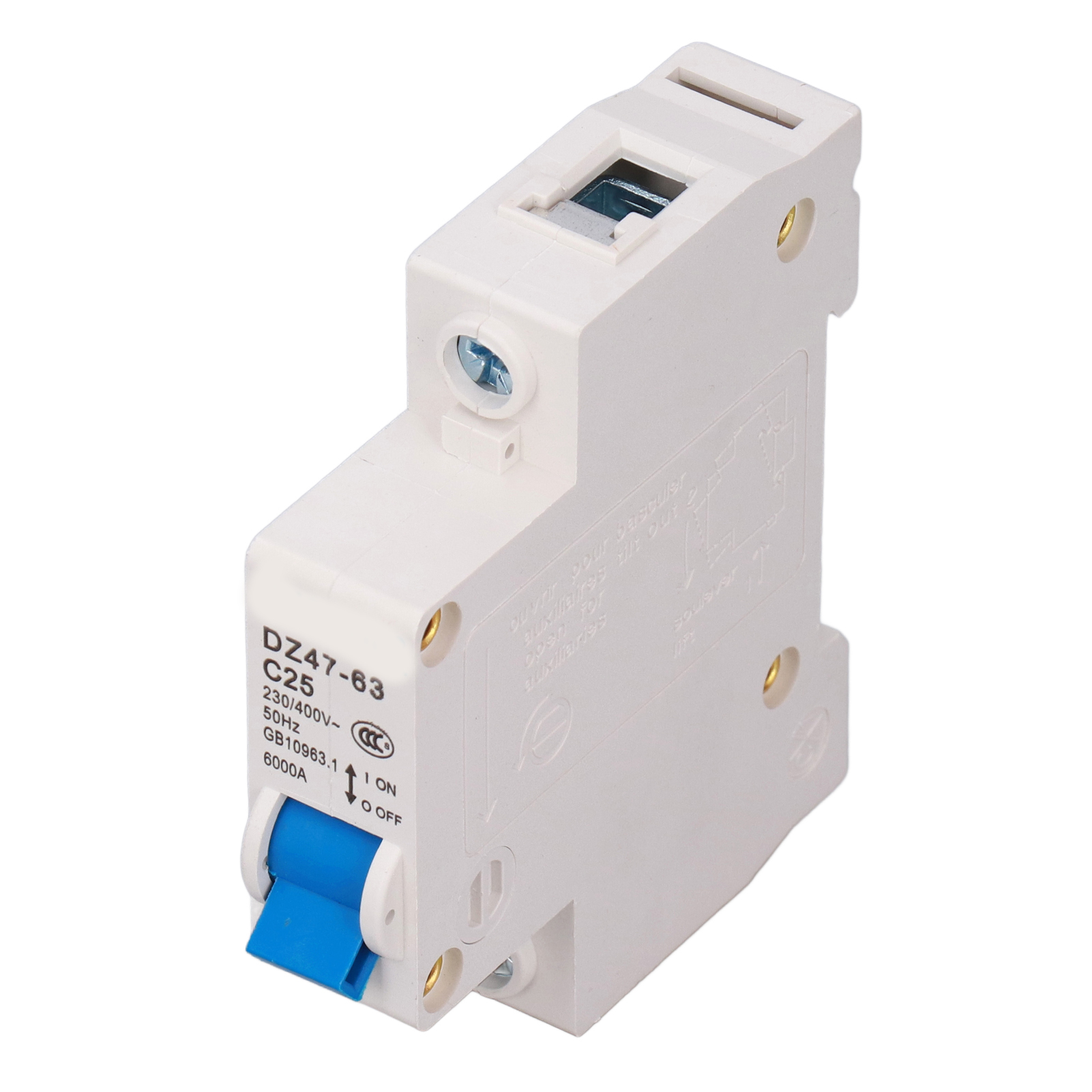Mini-1p-leitungsschutzschalter Für Din-schiene, 6000 A Abschaltvermögen, 230 V, 400 V, 25 A