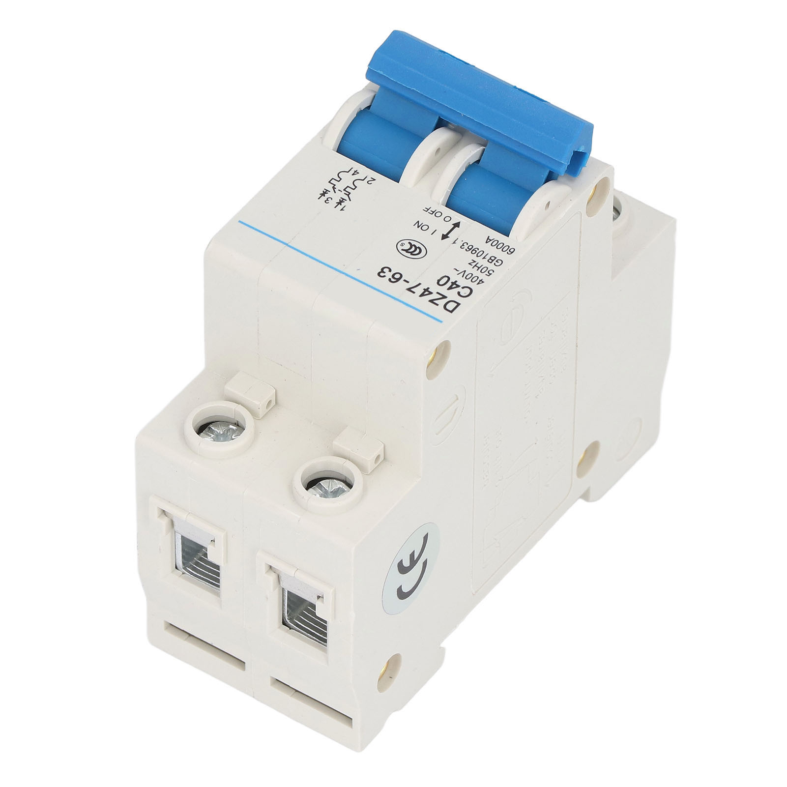 Miniatur-leistungsschalter 2p 40a Dz47-63 C40, Din-schienenmontage, 400v Ac Niederspannungs-pneumatikschalter