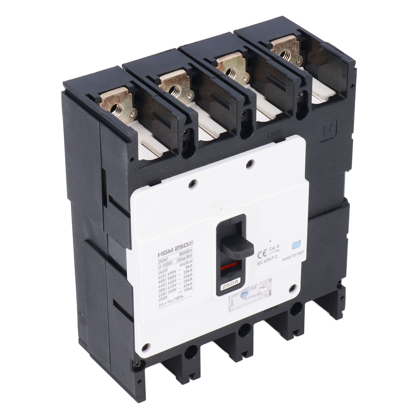 4-poliger 250-a-leistungsschalter, Batterieschutz, Trennschalter, Formgehäuse, Mccb-motor