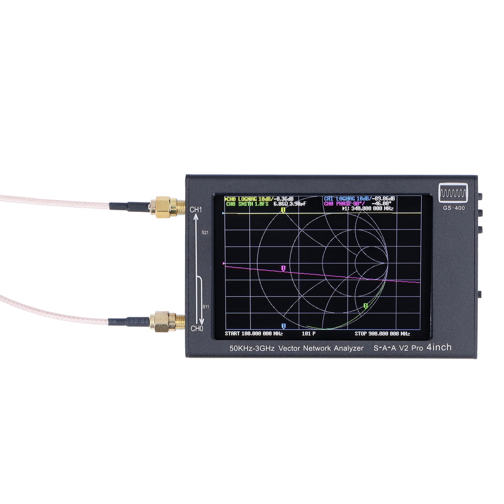 50 Khz–3 Ghz Tcxo 0,5 Ppm Vektornetzwerkanalysator, Antennentester Mit 4-zoll-tft-lcd-bildschirm