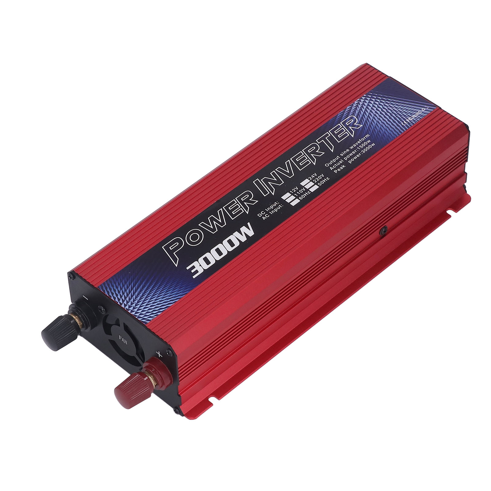 3000-w-sinus-wechselrichter 12 V Auf 220 V, Rot, Mit Usb-anschluss Und Eingebautem Lüfter