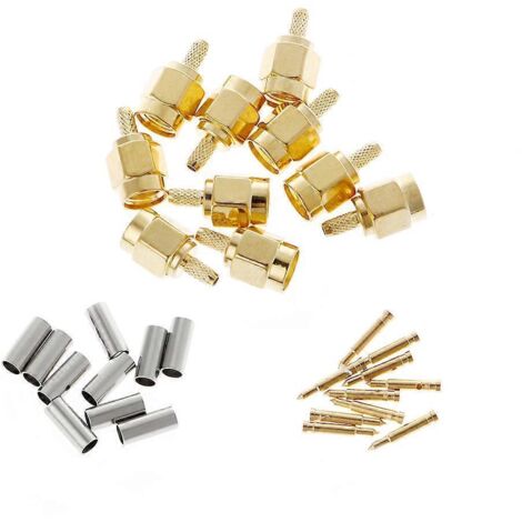 10 Stück Rf Sma Crimp-stecker (männlich) Für Rg174 Rg316 Kabel Lmr100