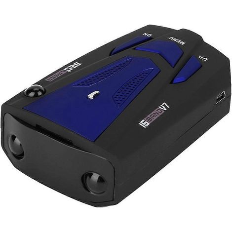 V7 16-band, 360-grad-gps-laserradarwarner Mit Sprachwarnung Und Geschwindigkeitswarnung (blau)