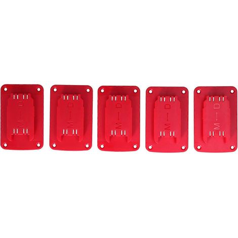 Set Mit 5 Werkzeughaltern, Akkuhalterung Und Aufbewahrungsgestell Für Milwaukee Elektrowerkzeuge (rot)