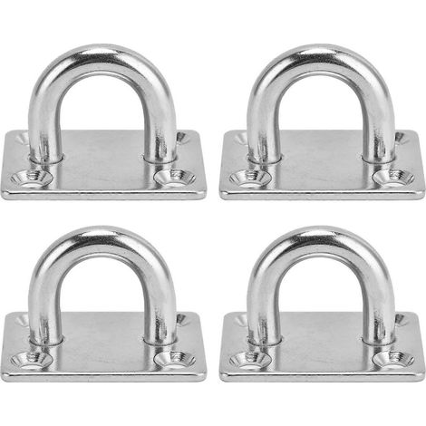 Set Mit 4 Ösenplatten Mit Integriertem Haken, Edelstahl 304, Befestigungsmaterial Für Decke Und Wand, 8