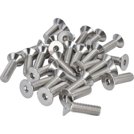 30 M10-innensechskantschrauben, 10 Mm, Aus Edelstahl A2, Mit Senkkopf, Für Industrielle Befestigungen M10x35