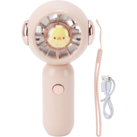 Tragbarer Handventilator Mit Usb-ladefunktion, Tiermotiv, Geräuscharm, Verstellbar, Ideal Für Reisen Im Freien, Pink