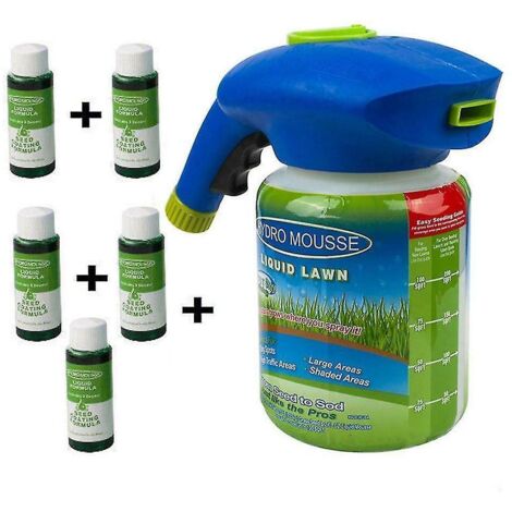 Rasensprühgerät, Saatgutflüssigkeit, Hydrosaatsystem, Mousse, Haushaltsrasenpflege (mit 5 Flaschen Nährlösung)