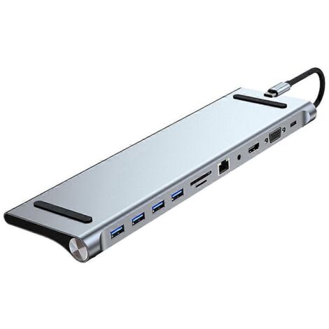 Neuer 11-in-1 Usb-typ-c-hub, Kompatibel Mit Hdmi, Vga, Rj45, Sd- Und Tf-karten, Schnelle Dockingstation