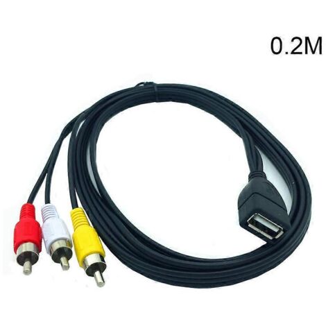 Usb-auf-3rca-kabel, Usb-a-buchse Auf 3rca-stecker-adapter, Video, Audio Und Composite – 0,2 M