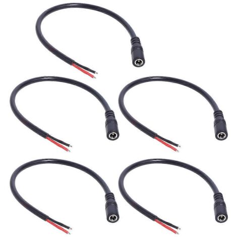 Netzkabel Mit Dc 5,5 X 2,1 Mm Stecker/buchse, Blanke Drähte, 30 Cm.