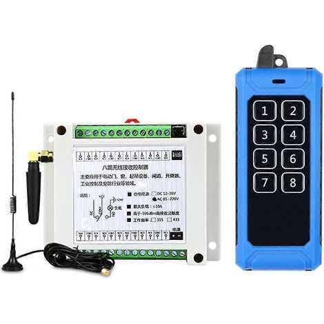 Drahtloser Schalter 5v-260v 8-kanal-relaisempfängermodul + 8-tasten-funkfernbedienung - 315 Mhz