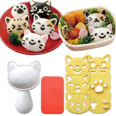 Niedliches Katzen-onigiri-formen-set, Sushi-form, Onigiri-sandwichform Für Die Küche, Diy-küchenhelfer