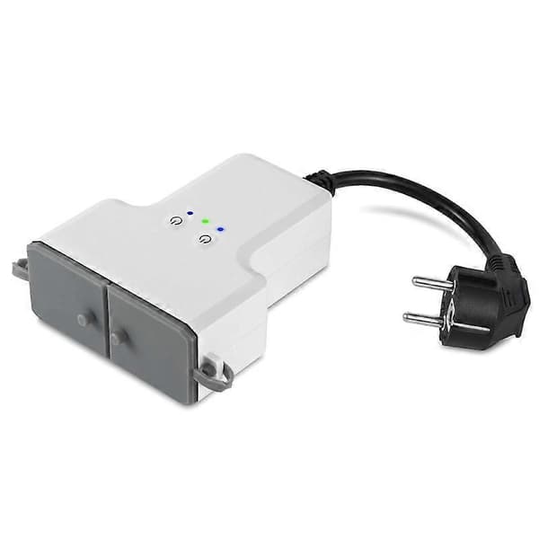 Duale Wlan-smart-steckdose, Wasserdicht (ip44), Außensteckdose Mit Fernbedienung, Weiß