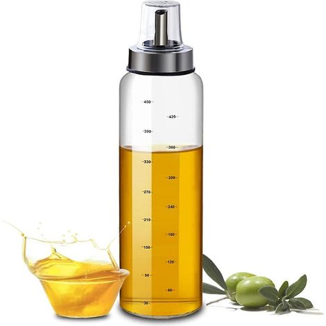 500-ml-olivenölflasche, Olivenölspender Aus Glas, Olivenöl- Und Essigflasche Mit Fleckenabweisendem Deckel, Dis