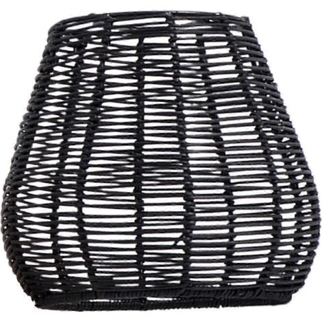 Lampenschirm Aus Geflochtenem Rattan, Pendelleuchte Im Bohème-stil, Einzigartiges Design, Hängeleuchte Für Zuhause Oder Flur. – Schwarz