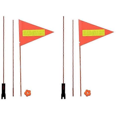 Set Mit 2 Fahrradsicherheitsfahnen Mit Fiberglas-pfostenhalterung ---