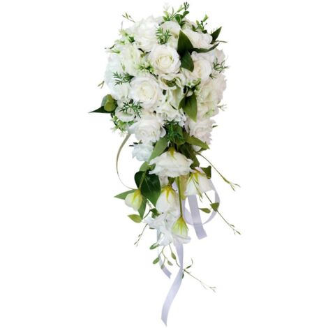 Romantischer, Kaskadenförmiger Rosa Brautstrauß, Der Die Blumen Der Braut Enthält