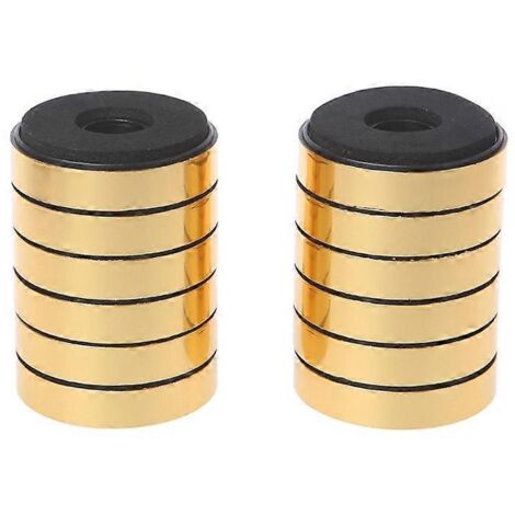 Set Mit 12 Lautsprecherfüßen Inklusive Pads, Spikes Und Stoßdämpfern – 40,5 Mm X 13,5 Mm – Gold