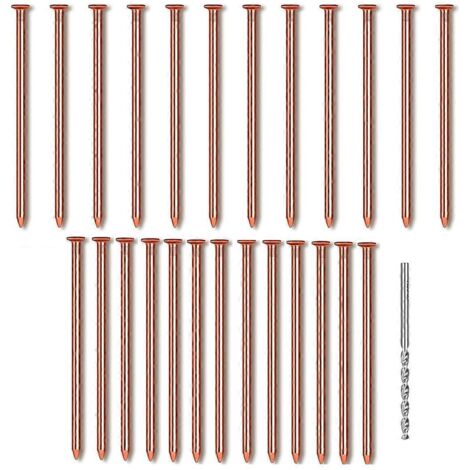 25 Kupfernägel Für Baumstümpfe, 8 Cm Lang, Aus Reinem Kupfer.
