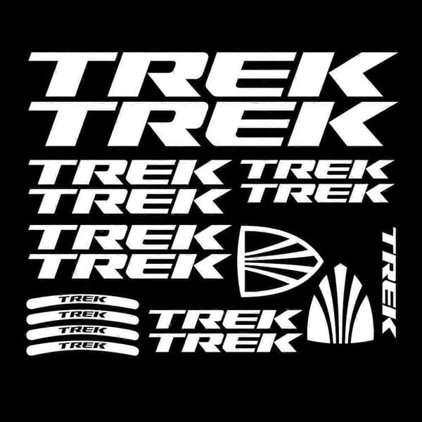 Trek Fahrradaufkleber, Rahmenaufkleber, Autoaufkleber, Felgenaufkleber, Logo-emblem, Wasserfester Vinylaufkleber, 20 Cm [bems] 20 Cm Weiß