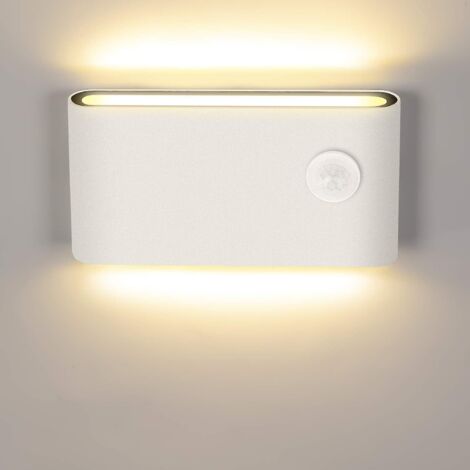 Moderne 12-w-led-wandleuchte Mit Bewegungsmelder – Schutzart Ip65 (für Innen Und Außen), Warmweißes Licht (3000 K) – Ideal Für Treppenhäuser, Flure Und Balkone