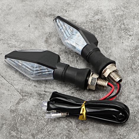Set Mit 2 Zweifarbigen 12-led-blinklichtern Für Motorräder, Roller Und Quads (mk-024)