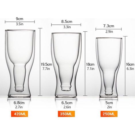 Doppelwandiges, Isoliertes Bierglas Für Die Hausbar – Hält Bier Frisch Und Ansprechend