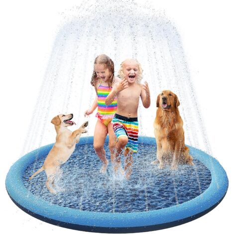 Tragbarer, Faltbarer Hundepool Mit Wasserdüsenmatte Und Rutschfestem Boden, Großer 150 M³ Pvc-pool