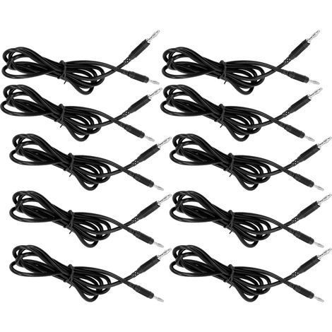 Satz Mit 10 Bananensteckern, 4 Mm Stecker-zu-stecker, Messing, Pa 32 A 1000 V, Schwarz, Für Elektrische Prüfungen