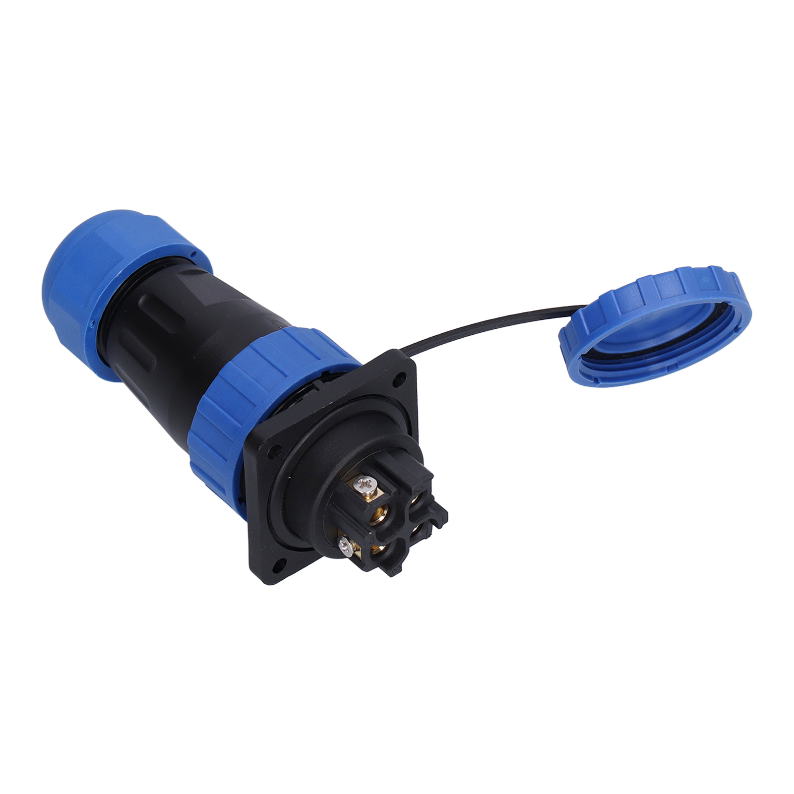 Wasserdichter, Quadratischer 4-poliger Ip68-luftfahrtstecker 250 V 45 A Für Lp284-poliges Elektrokabel