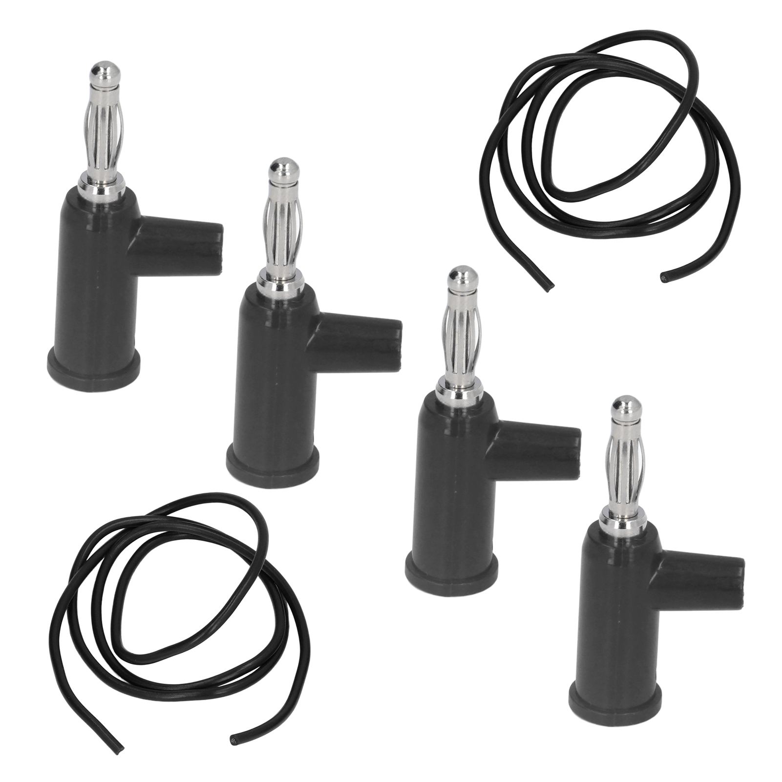 Set Mit 10 Paar 4-mm-bananenstecker-messleitungen, 1 Mm² Drähte Für Elektrische Messungen, Schwarz, Stecker, Professioneller Einsatz