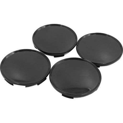 4 Schwarze Radnabenkappen Für Fahrzeuge, 63 Mm Durchmesser, 4er-set Mit Clips