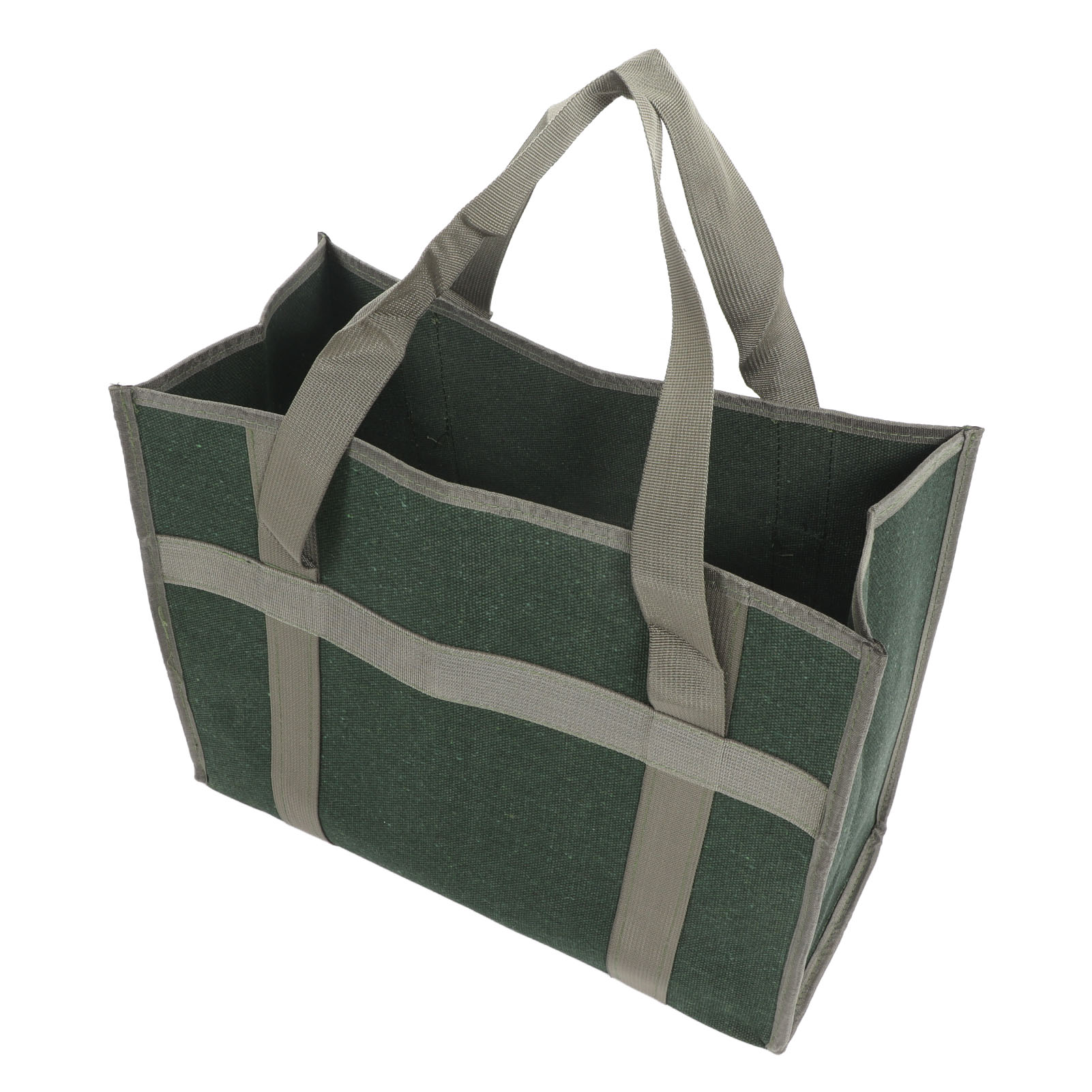 Große, Olivgrüne, Wasserabweisende Werkzeugtasche Aus Canvas Mit Breiter Öffnung, Aufbewahrungstasche Für Elektriker, 43 X 32 X 21 Cm