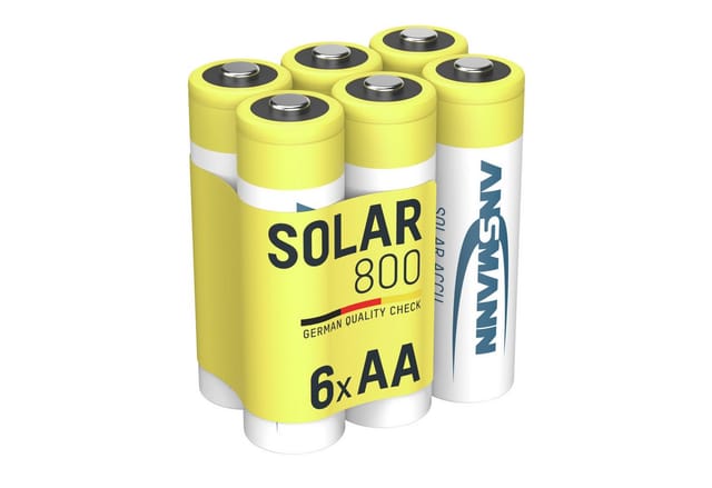 ANSMANN Akku AA Mignon 800 MAH 1,2V NiMH für Solarlampen 6 Stk Wiederaufladbar