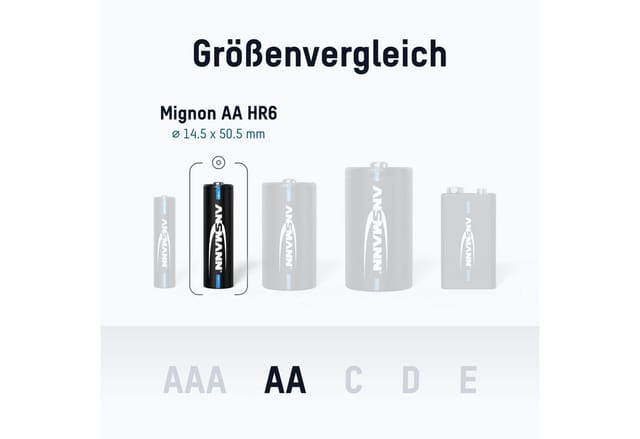 ANSMANN Akku Mignon AA Min 2.650 MAH 1,2V 8 Stück Hohe Kapazität