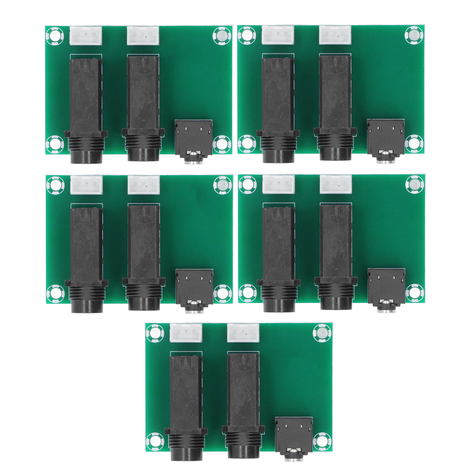 Packung Mit 5 Audioadaptern 6,35 Mm Auf 2,54 Cm, Mikrofon-umrüstsatz, Stereo-pcb-modul, 6,3 Mm Klinkenstecker, Praktisches Set.