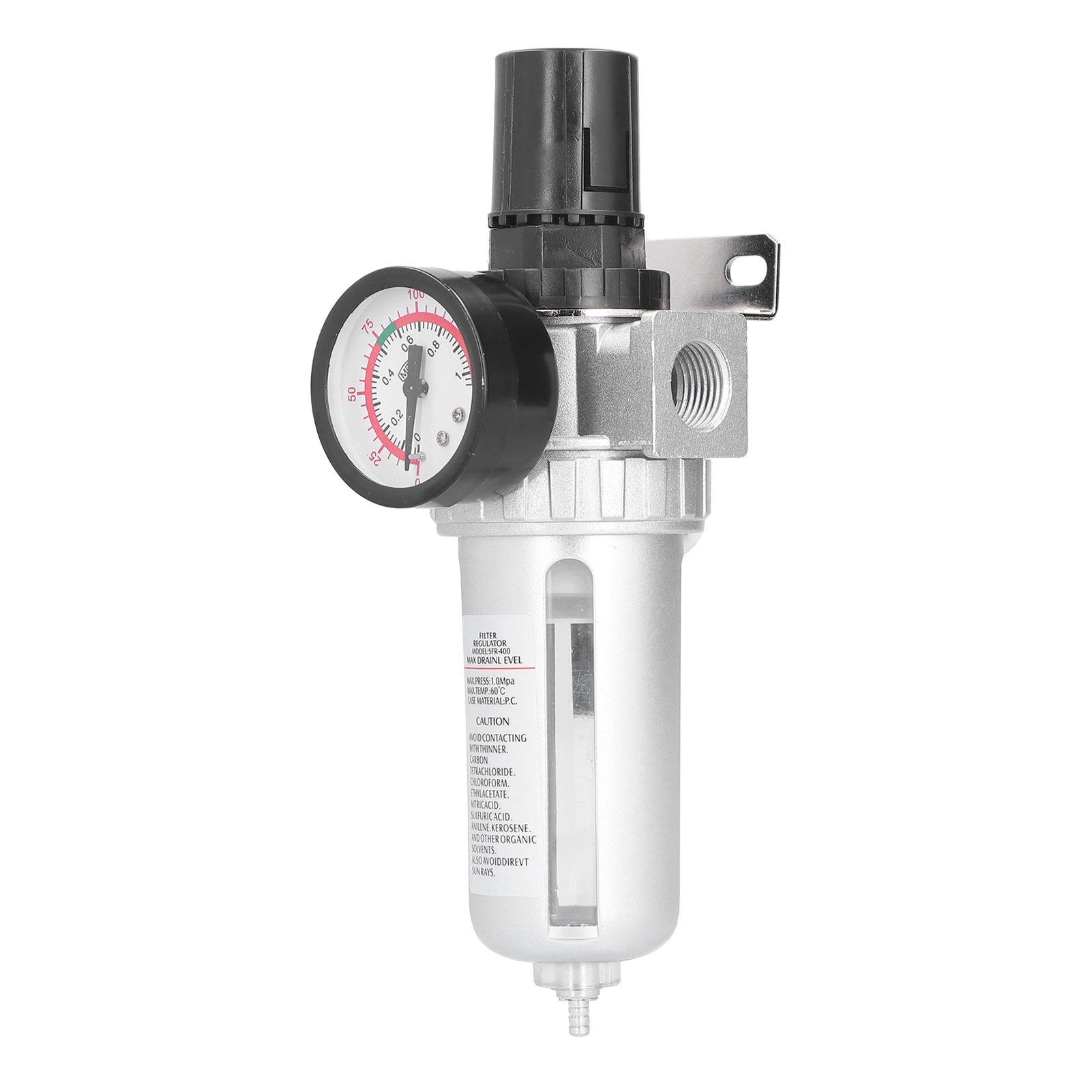 Druckluftfilterregler Mit Wasser-öl-abscheider Und Manometer Für Pneumatische Leitungen