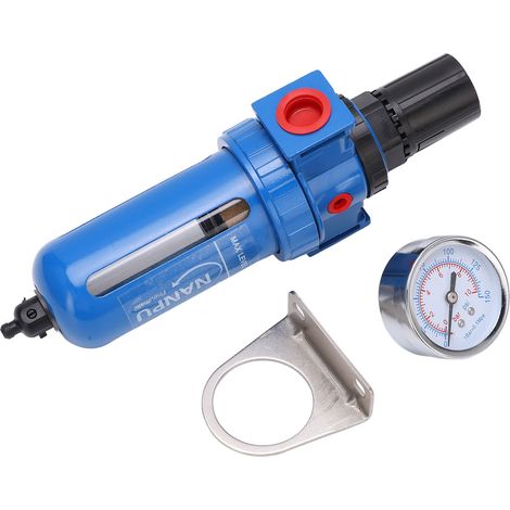 Druckluftreglerfilter Mit Manometer Und Halterung, Manuelle Schnellentlüftung 1/4" Npt