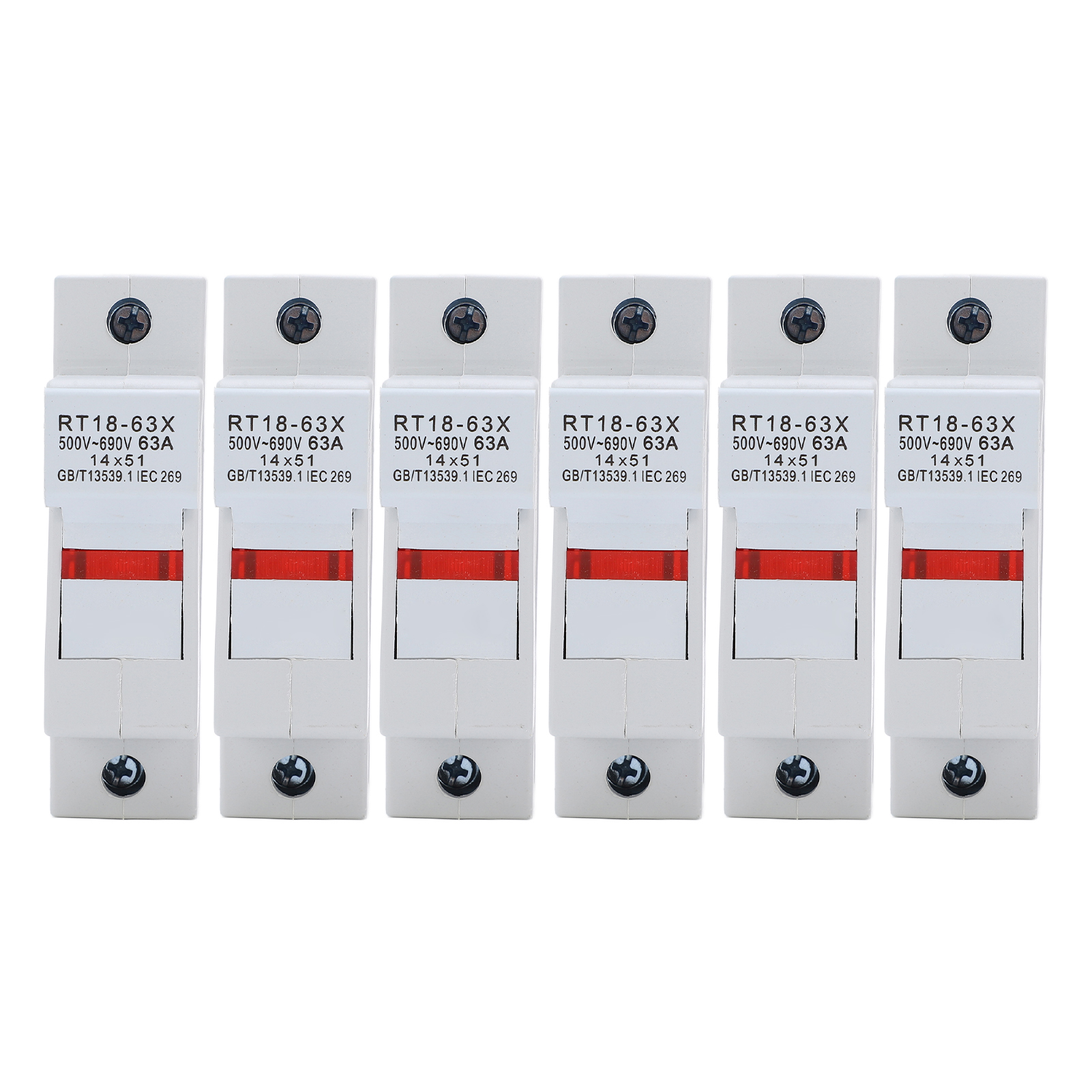 Rt18-63x Din-schienen-sicherungshalter Mit Led-anzeige, Für Ro16 14x51mm-sicherungskassette, 63a 500-690v, 1-polig