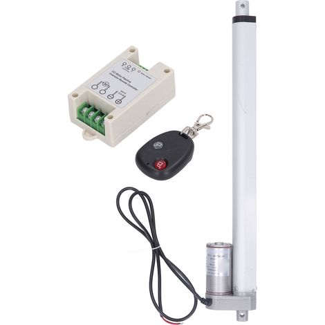Linearer Elektrischer Stellantrieb (12 V) Mit 350 Mm Hub, 750 N Schubkraft Für Maschinen Und Anlagen, Inklusive Steuerung Und Fernbedienung