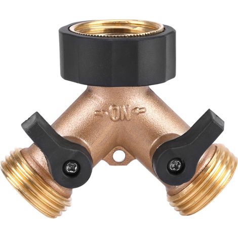Y-förmiger Wasserhahnanschluss Aus Messing, 2-wege-3/4"-gartenschlauchverbinder (amerikanischer Standard)