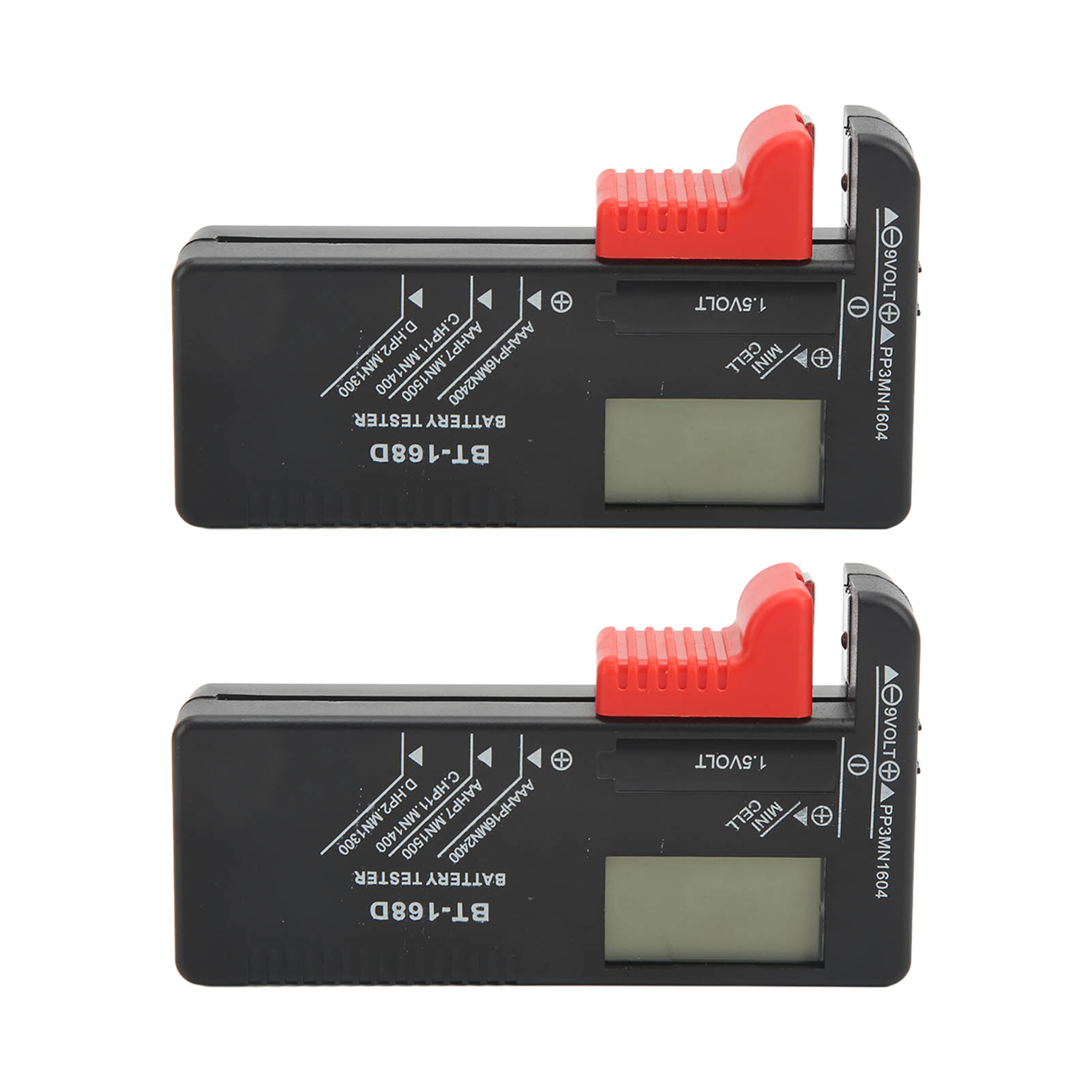 2-teiliger Batterietester, Kapazitätsprüfer Für Aa-, Aaa-, 9v- Und 1,5v-batterien, Digitales Lcd-display, Diagnosegerät Für Wiederaufladbare Und Alkalibatterien