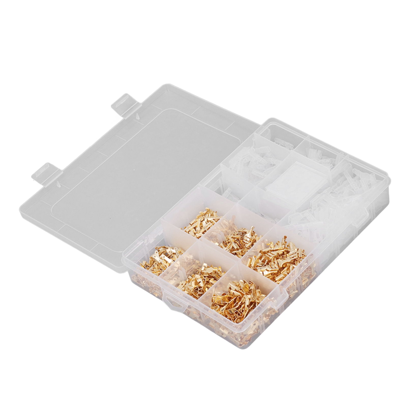 900-teiliges Set Aus 2,8 Mm, 4,8 Mm Und 6,3 Mm Flachsteckern (männlich/weiblich), Isolierten Crimpverbindern Mit Schrumpfschläuchen Für Elektrische Leitungen.