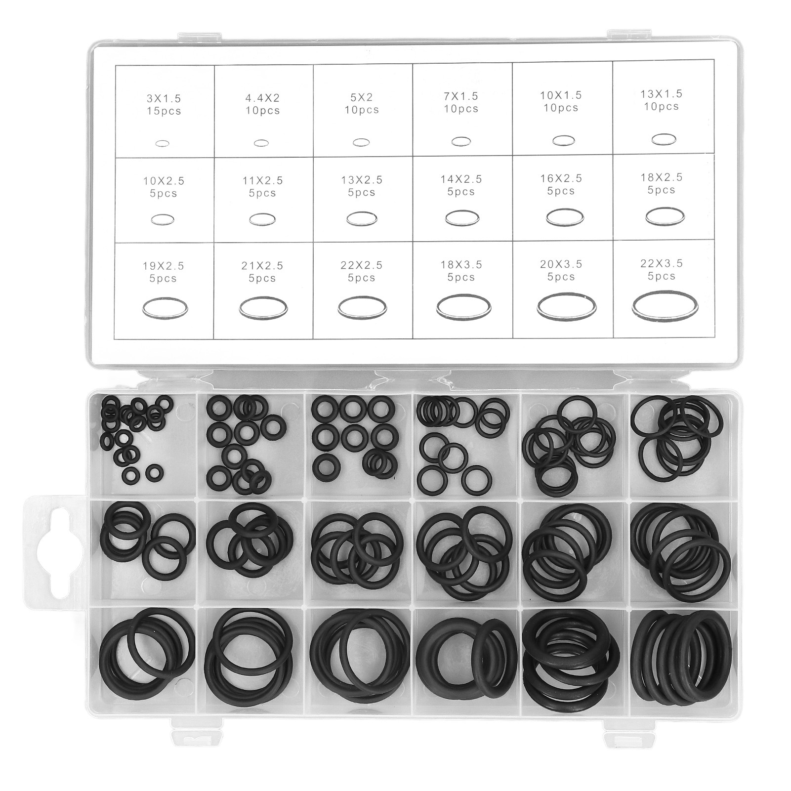 125 Verschiedene O-ringe, Verschleißfeste Gummidichtungsscheiben, Multifunktional, 125-teilig